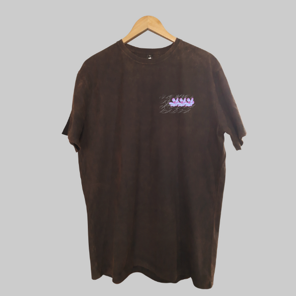 BLACK SANDWASHED ORGANIC T SHIRT