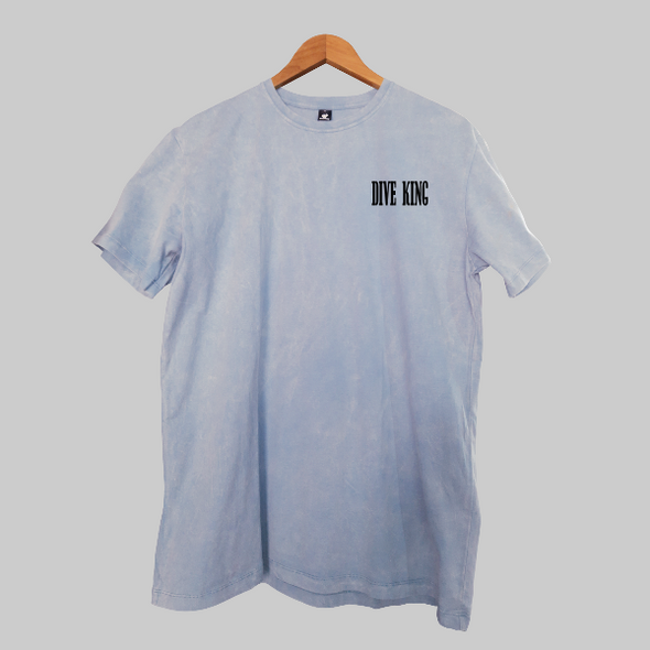 SMOKE BLUE SANDWASHED ORGANIC T SHIRT